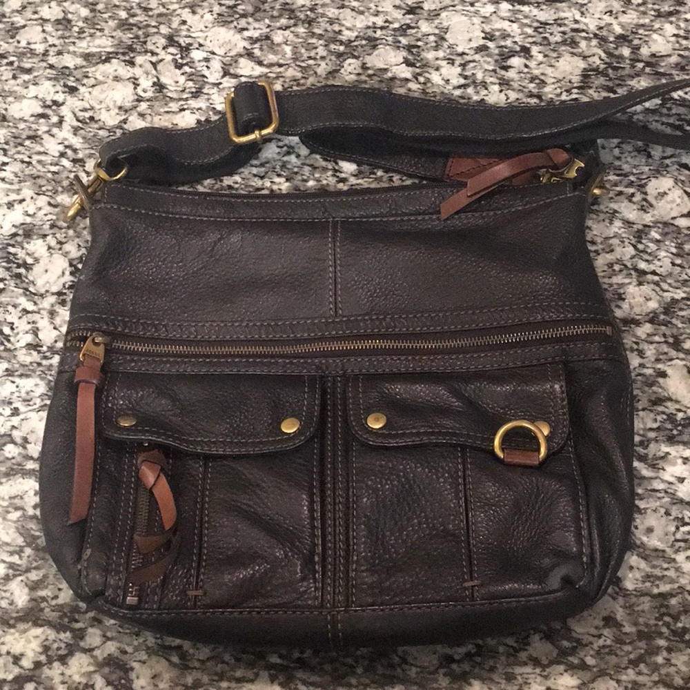 Black strap over purse